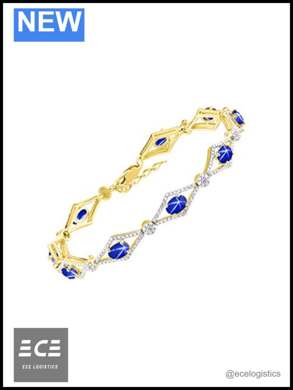 Yellow Gold Plated Silver Tennis Bracelet Diamond Birthstone Adjustable